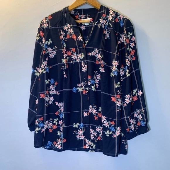 Charter Club Tops - CHARTER Club Bella Blooms Blue Floral Blouse S